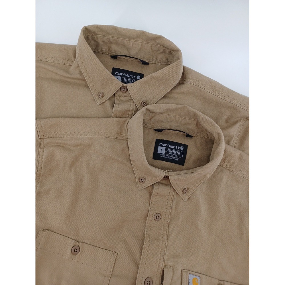 Carhartt Rugged Flex Relaxed Fit Mens Large Short Sleeve Button-Down Lot Of 2